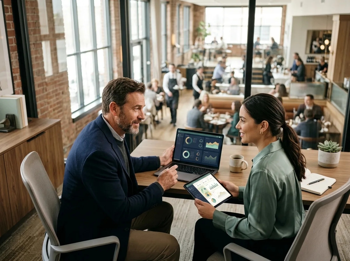 Multi-location operators reviewing payment performance together